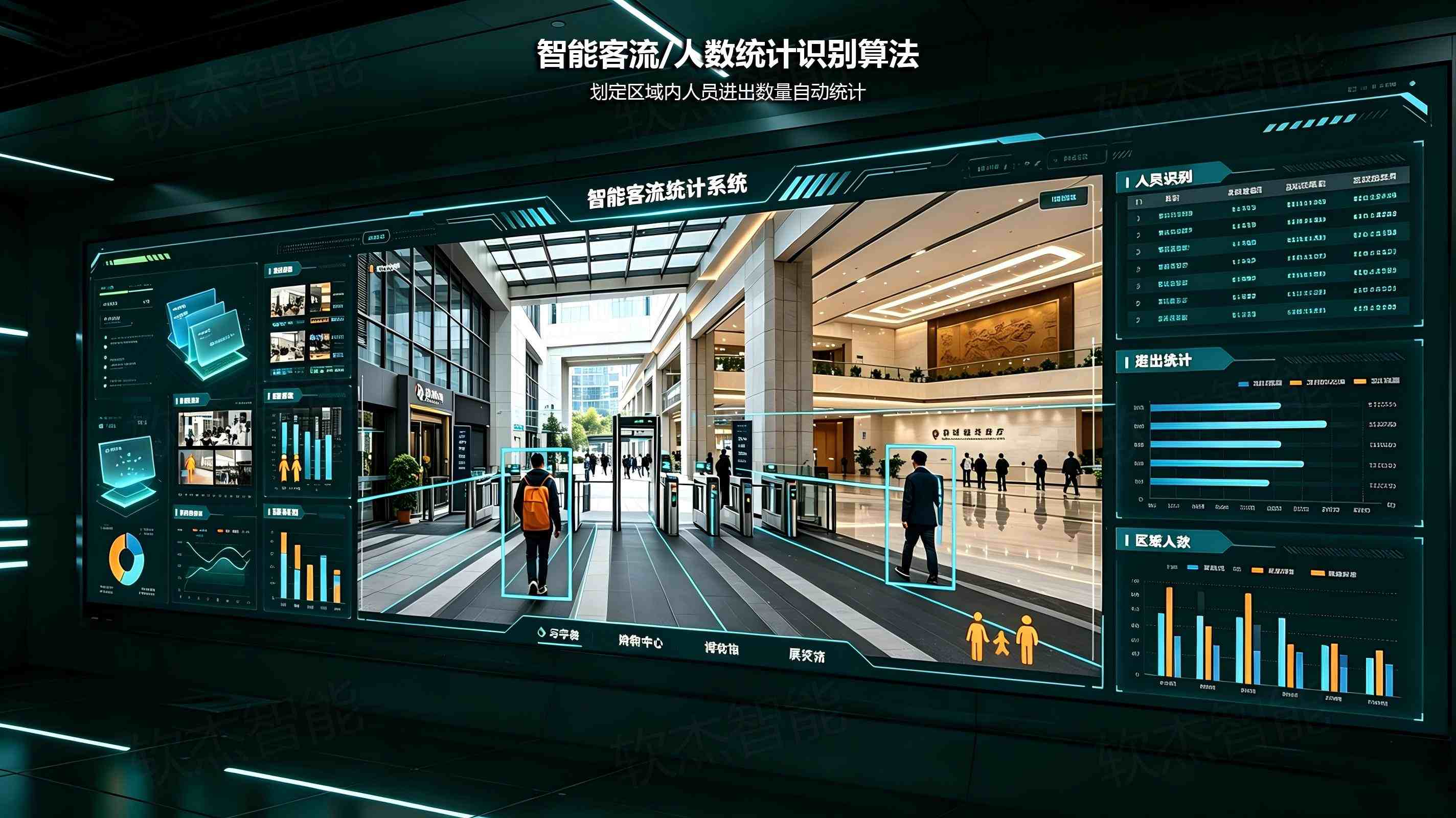 Intelligent passenger flow/number statistical recognition algorithm system